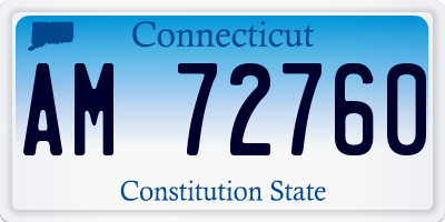 CT license plate AM72760