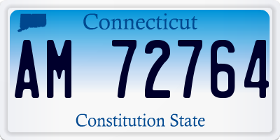 CT license plate AM72764