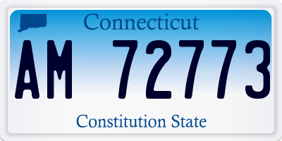 CT license plate AM72773