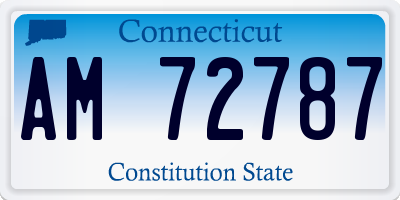 CT license plate AM72787