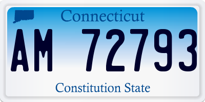 CT license plate AM72793
