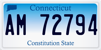 CT license plate AM72794