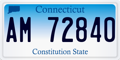 CT license plate AM72840