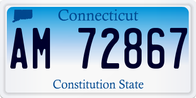 CT license plate AM72867