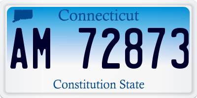 CT license plate AM72873