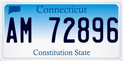 CT license plate AM72896