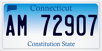 CT license plate AM72907