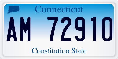 CT license plate AM72910