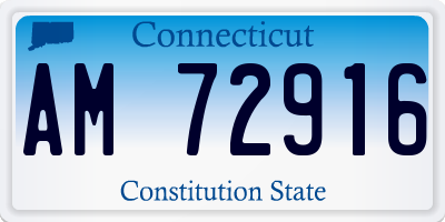 CT license plate AM72916