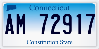 CT license plate AM72917