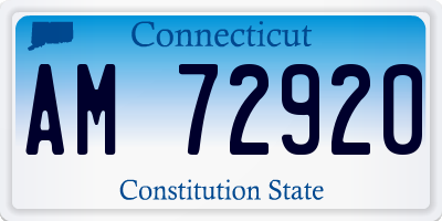 CT license plate AM72920