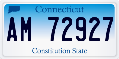 CT license plate AM72927