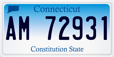 CT license plate AM72931
