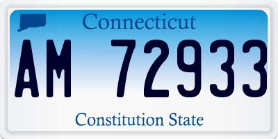 CT license plate AM72933