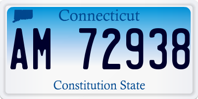 CT license plate AM72938