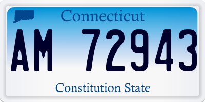 CT license plate AM72943