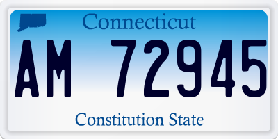 CT license plate AM72945
