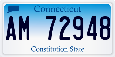 CT license plate AM72948