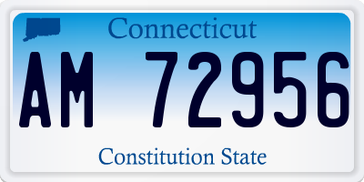 CT license plate AM72956