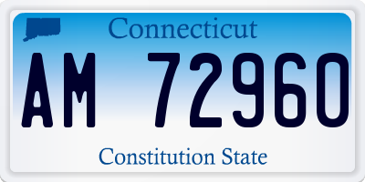 CT license plate AM72960