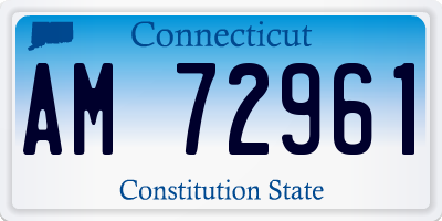 CT license plate AM72961