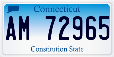 CT license plate AM72965