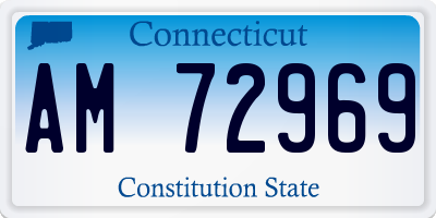 CT license plate AM72969