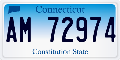 CT license plate AM72974