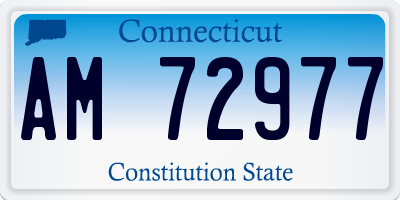 CT license plate AM72977