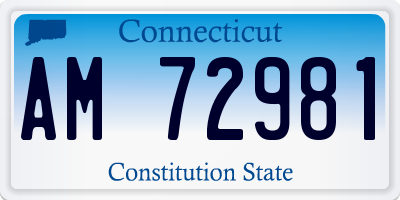 CT license plate AM72981