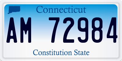 CT license plate AM72984