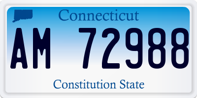 CT license plate AM72988