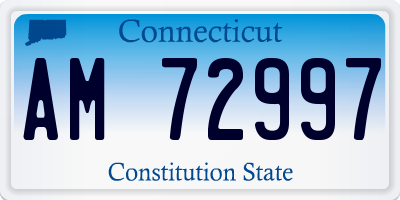 CT license plate AM72997