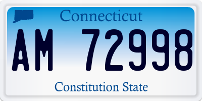 CT license plate AM72998