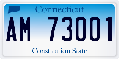 CT license plate AM73001