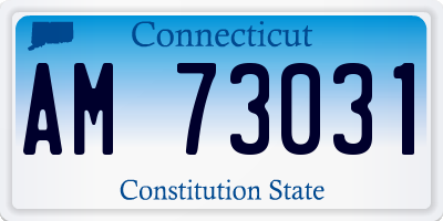 CT license plate AM73031