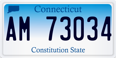 CT license plate AM73034