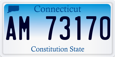 CT license plate AM73170