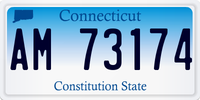 CT license plate AM73174
