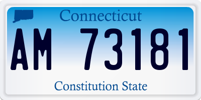 CT license plate AM73181