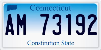 CT license plate AM73192