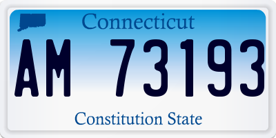 CT license plate AM73193