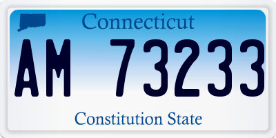 CT license plate AM73233