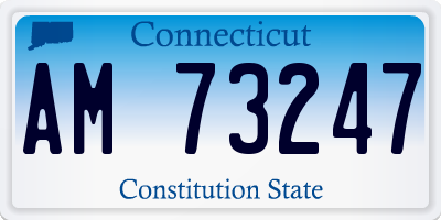 CT license plate AM73247