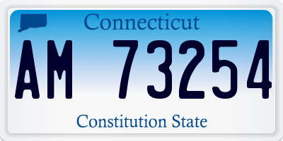 CT license plate AM73254