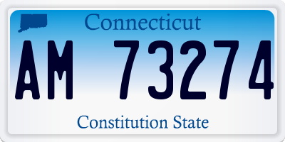 CT license plate AM73274