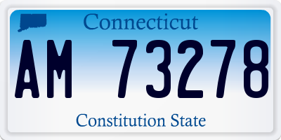 CT license plate AM73278