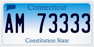CT license plate AM73333