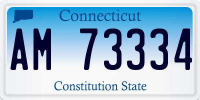 CT license plate AM73334