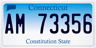 CT license plate AM73356
